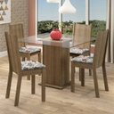 Ver imagem 1 de Conjunto Sala de Jantar Madesa Maya Mesa Tampo de Vidro com 4 Cadeiras Rustic/Floral Hibiscos Cor:Ru