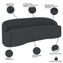 Ver imagem 3 de Sofá 2 Lugares para Sala de Estar Living 150cm Theo D06 Bouclê Cinza Escuro - Mpozenato