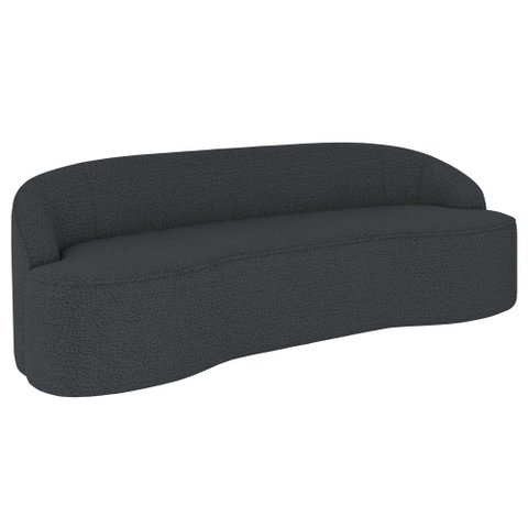 Sofá 2 Lugares para Sala de Estar Living 150cm Theo D06 Bouclê Cinza Escuro - Mpozenato