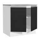 Ver imagem 5 de Balcão Armário de Cozinha 80 cm 2 Portas Branco/Preto Glamy Madesa