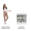 Ver imagem 6 de Balcão Armário de Cozinha 80 cm 2 Portas Branco/Preto Glamy Madesa