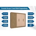 Ver imagem 3 de Guarda Roupa Casal 5 Portas e 4 Gavetas Flex N564 Canela - Kappesberg