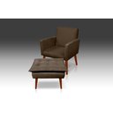 Ver imagem 1 de Kit Poltrona Nina com Puff Opala Suede Marrom - Pandora Decor - Casa da Poltrona