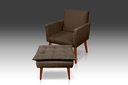 Ver imagem 1 de Kit Poltrona Nina com Puff Opala Suede Marrom - Pandora Decor - Casa da Poltrona