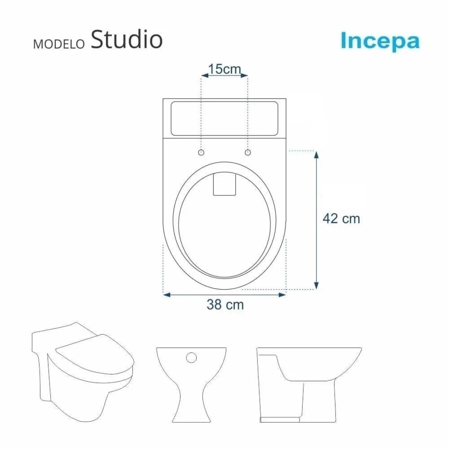 Assento Sanitário Poliéster para Louça Sedile Studio (incepa) Aço - 2