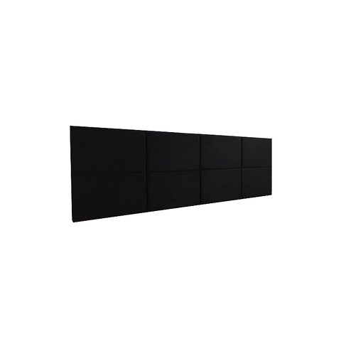 Cabeceira Estofada Casal 8 Blocos Não É Segredo Suede Animale Preto 140x60