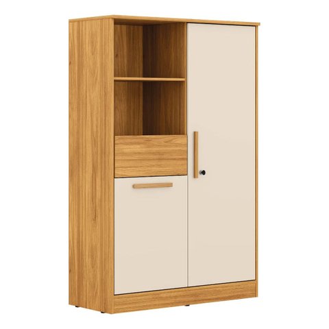 Sapateira Armário Multiuso Versátil 2 Portas 1 Gaveta Neo Cinamomo Off White