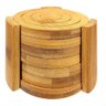 Porta Copos Bambu Madeira Redondo 6 Bolachas com Suporte - 2