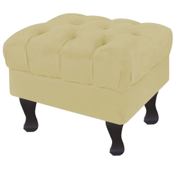 Puff Recamier Retrô Luis Xv Suede Bege - 50 cm - 2