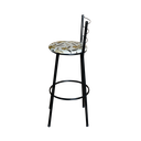 Ver imagem 3 de Banqueta Alta Para Cozinha Epoxi Preta Estofado Floral Floral