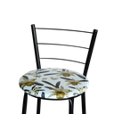 Ver imagem 4 de Banqueta Alta Para Cozinha Epoxi Preta Estofado Floral Floral
