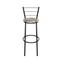 Ver imagem 2 de Banqueta Alta Para Cozinha Epoxi Preta Estofado Floral Floral