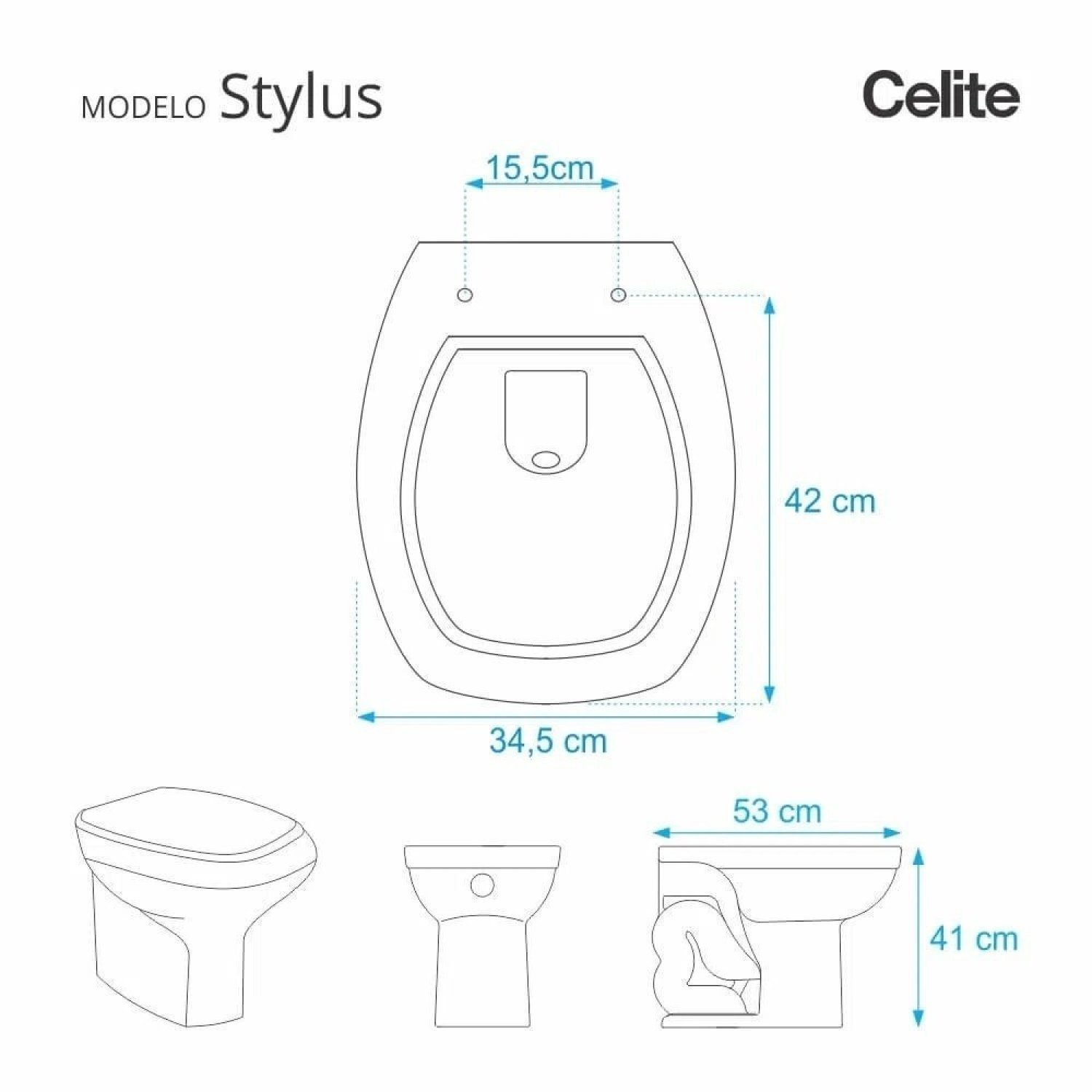 Assento Sanitário Poliéster para Louça Sedile Stylus (celite) Aço - 2