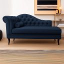 Ver imagem 1 de Recamier Divã Larissa 150cm Direito Suede:azul-marinho/liso