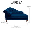 Ver imagem 4 de Recamier Divã Larissa 150cm Direito Suede:azul-marinho/liso