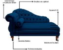 Ver imagem 3 de Recamier Divã Larissa 150cm Direito Suede:azul-marinho/liso