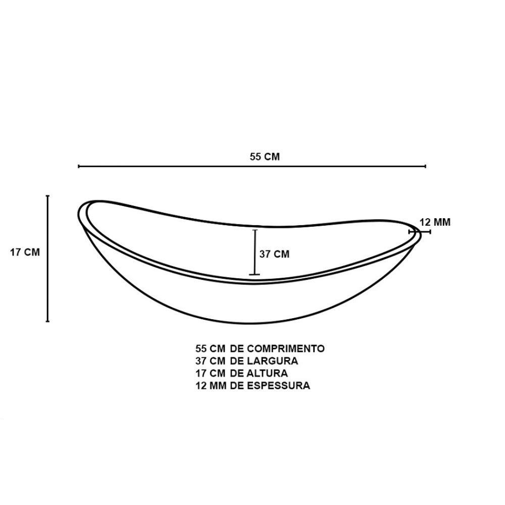 Cuba De Vidro Oval 55cm Preta - 2