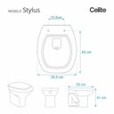 Ver imagem 2 de Assento Sanitário Poliéster para Louça Sedile Stylus (Celite) Aço Amarelo Terra