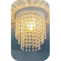 Luminária Cristal Acrilico Redondo Perfeito Para o seu Ambiente - 17 x 20 cm - Lustres Reflezzo - 9
