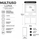 Ver imagem 4 de Balcão Multiuso de Cozinha Luna com Nicho para Microondas e Forno 1 Gaveta e 2 Portas - Savana/Preto
