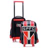 Mochila Escolar xeryus São Paulo Tricolor com Rodinhas - Único - Vermelho / Preto - 4