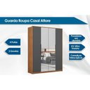Ver imagem 3 de Guarda Roupa Casal 4 Portas C/ 2 Espelhos Attore Amêndola Touch - Demóbile