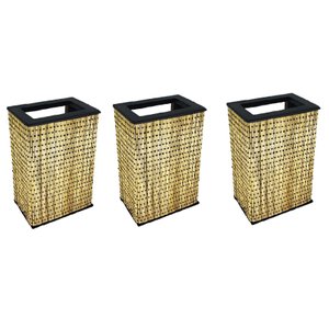 Kit 3 Arandela Dois Fachos E Frisos Parede Rustica Madeira