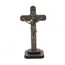 Ver imagem 1 de Mini Crucifixo Cruz de Mesa São Bento Madeira Ov