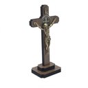 Ver imagem 3 de Mini Crucifixo Cruz de Mesa São Bento Madeira Ov