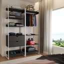 Ver imagem 1 de Dois Modulo para Closet Industrial Ferro Branco Tampo Preto