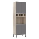 Ver imagem 1 de Paneleiro Luciane 70cm Nicho Microondas 4 Portas e 1 Nicho Lis