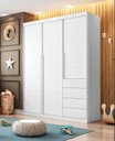 Ver imagem 1 de Guarda Roupa 3 Portas e 4 Gavetas Pérola Branco - Phoenix Baby
