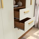 Ver imagem 7 de Guarda-roupa 4 Portas de Bater com Espelho Kappesberg Canela/off White 160cm