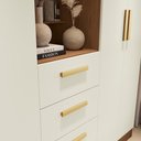 Ver imagem 6 de Guarda-roupa 4 Portas de Bater com Espelho Kappesberg Canela/off White 160cm