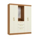 Ver imagem 2 de Guarda-roupa 4 Portas de Bater com Espelho Kappesberg Canela/off White 160cm
