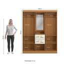 Ver imagem 4 de Guarda-roupa 4 Portas de Bater com Espelho Kappesberg Canela/off White 160cm