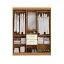 Ver imagem 5 de Guarda-roupa 4 Portas de Bater com Espelho Kappesberg Canela/off White 160cm