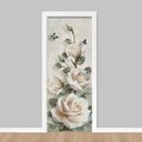 Ver imagem 1 de Adesivo de Porta - Rosas Branca Retro Dekalque 83x213