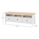 Ver imagem 2 de Rack Aparador Sala Madeira Maciça 3 Gavetas 150cm TV 55 pol