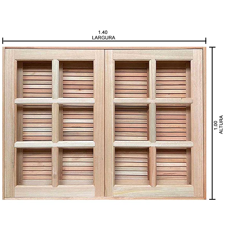 Janela de Abrir / Abrir Reto de Madeira Padrão Cedro Batentes de 14 Cm-1.40(l)x1.00(a) - 4