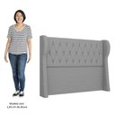 Ver imagem 5 de Cabeceira Casal King Cama Box 195cm Malva I02 Linho Cinza - Mpozenato