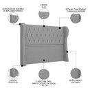Ver imagem 3 de Cabeceira Casal King Cama Box 195cm Malva I02 Linho Cinza - Mpozenato