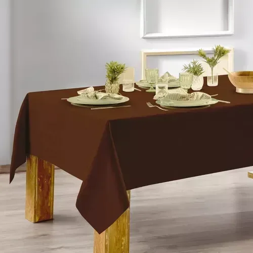 Toalha Mesa Retangular Oxford 6 Lugares 200x135 Admirare - Avelã