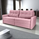 Ver imagem 6 de Sofá Cama Reclinável 2 Lugares 220cm Nayla Veludo Turkey Rosa Matrix