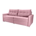 Ver imagem 1 de Sofá Cama Reclinável 2 Lugares 220cm Nayla Veludo Turkey Rosa Matrix