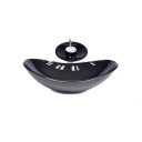 Ver imagem 1 de CUBA DE VIDRO OVAL 47CM PRETA + VALVULA + TORNEIRA CASCATA