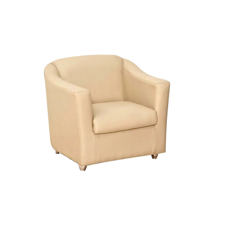 Poltrona Beatriz confort bege suede para sala de estar,salão escritoria Dalaqua-Decor