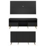 Conjunto Sala de Estar Rack + Painel TV 65" e Aparador Retrô Sofia Multimóveis Preto/Natural - 6