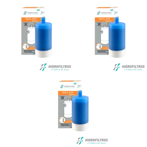 Kit 03 Un Refil Hf40 Rosca Curta Hidrofiltros P/ Bica Movel