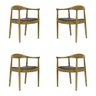 Kit 4 Cadeiras Decorativas Sala de Jantar Columbia Pu Madeira Rústica Bege G56 - Gran Belo - 1